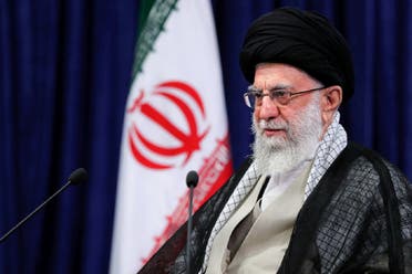 Iran's Supreme Leader Ali Khamenei delivers a televised speech in Tehran, June 4, 2021. (Reuters)