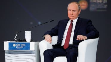 Russian President Vladimir Putin at the St. Petersburg International Economic Forum in Russia, June 4, 2021. (Reuters)