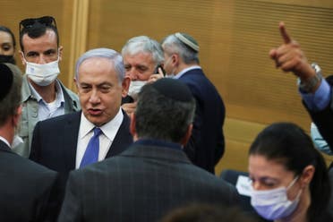 Israeli Prime Minister Benjamin Netanyahu looks on after a special session of the Knesset whereby Israeli lawmakers elected the new president, at the Knesset, Israel's parliament, in Jerusalem June 2, 2021. (File photo: Reuters)