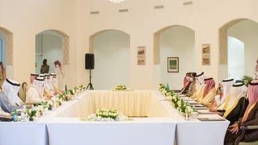 Saudi Arabia’s Foreign Minister Prince Faisal bin Farhan and Kuwait’s Foreign Minister Sheikh Ahmad Nasser al-Sabah hold the first Saudi-Kuwaiti Coordination Council meeting. (Twitter)