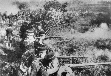 جانب من القوات اليابانية المشاركة في الحرب الصينية اليابانية الأولى