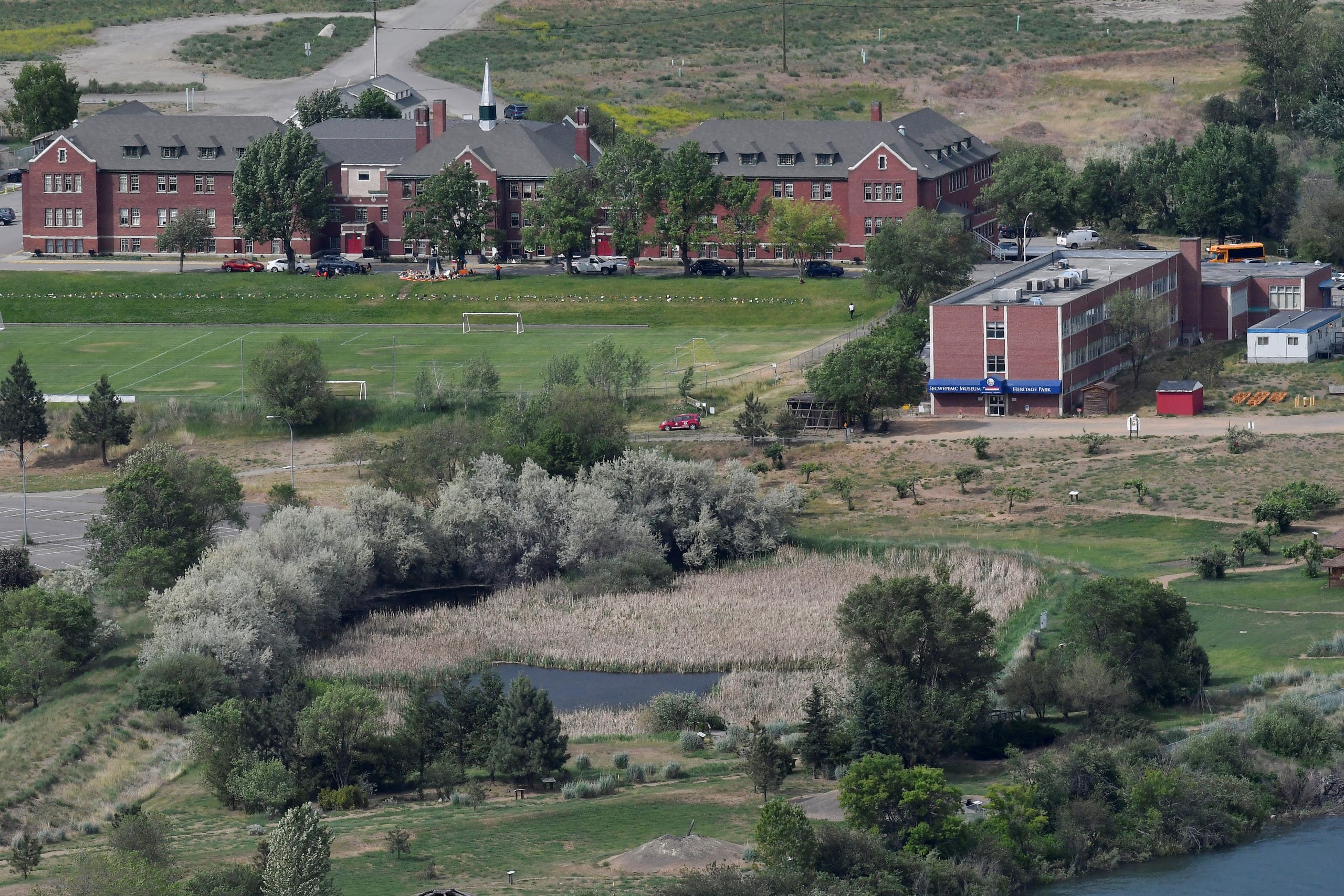 The grounds of the former Kamloops Indian Residential School are seen after the remains of 215 children, some as young as three years old, were found at the site in Kamloops, British Columbia, Canada June 4, 2021. (Reuters)