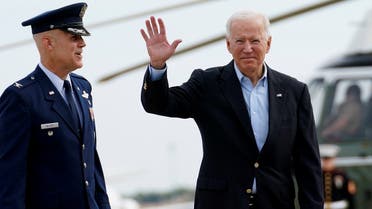 President Joe Biden waves prior to boarding Air Force One for travel to attend the G-7 Summit in England, the first foreign trip of his presidency, at Joint Base Andrews, Maryland, US, on June 9, 2021. (Reuters)