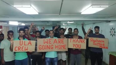 Onboard the vessel M/V Ula in Kuwait,19 abandoned seafarers have been on hunger strike in protest over unpaid wages backdated for more than a year. (Supplied)