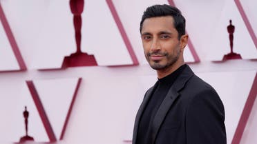  Riz Ahmed arrives at the Oscars on Sunday, April 25, 2021, at Union Station in Los Angeles. (AP)