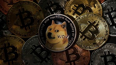 Representations of the Bitcoin and Dogecoin cryptocurrencies are seen in this picture illustration taken June 7, 2021. REUTERS/Edgar Su/Illustration