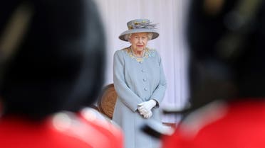 Britain's Queen Elizabeth attends a military ceremony in the Quadrangle of Windsor Castle to mark her official birthday, in Windsor, Britain June 12, 2021. Chris Jackson/Pool via REUTER