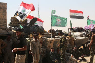 عناصر من الحشد خلال القتال في الموصل في 2017