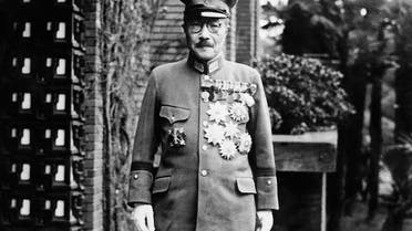 In this undated photo, former Japan's Prime Minister General Hideki Tojo is shown with medals outside of the Diet. The declassified U.S. military documents show the ashes of seven executed war criminals, including wartime Prime Minister Tojo, were scattered at sea off Yokohama from a U.S. army plane. (File photo: AP)
