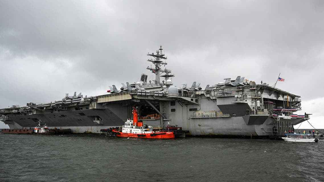 A general view of US aircraft carrier USS Ronald Reagan anchored off in Manila Bay on August 7, 2019. (File photo: AFP)