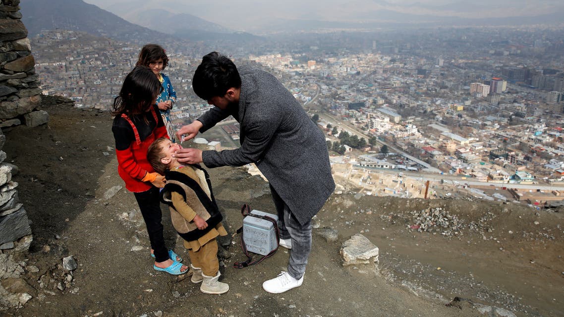 A boy receives polio vaccination drops during an anti-polio campaign in Kabul, Afghanistan March 14, 2018. (Reuters)