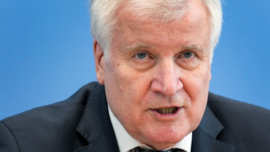 German Interior Minister Horst Seehofer speaks during a news conference with head of the German Federal Office for the Protection of the Constitution Thomas Haldenwang in Berlin, Germany June 15, 2021. (Reuters)