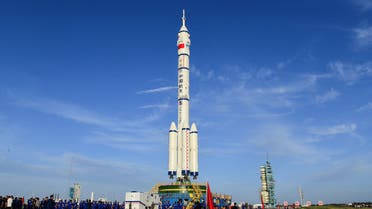 This file photo taken on June 9, 2021 shows a Long March-2F carrier rocket carrying the Shenzhou-12 spacecraft for China's first manned mission to its new space station, scheduled for June 17, at the Jiuquan Satellite Launch Centre in the country's northwestern Gansu province. (File photo: AFP)