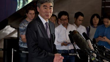 Sung Kim, the U.S. government's top envoy for North Korea, speaks to journalists at a hotel in Beijing, April 21, 2016. (File photo: AP)