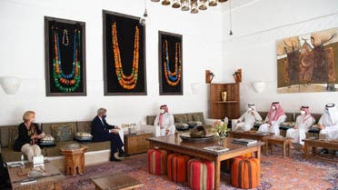 Saudi Arabia’s Crown Prince Mohammed bin Salman met with United States Special Presidential Envoy for Climate John Kerry in Riyadh. (SPA)