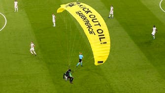Protester parachutes into stadium ahead of France-Germany match at Euro 2020