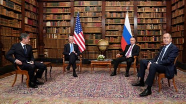US President Joe Biden, Russia's President Vladimir Putin attend a summit in Geneva, Switzerland, June 16, 2021. (Reuters)