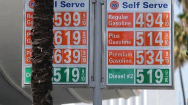 Gas prices are seen after US consumer prices surged in April, with a measure of underlying inflation blowing past the Federal Reserve's 2 percent target, in Beverly Hills, June 2, 2021. (Reuters)
