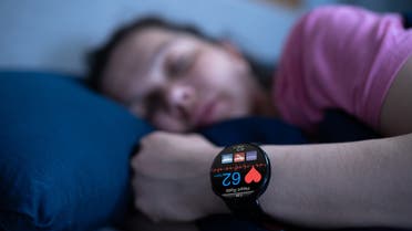 Wearable Sleep Tracking Heart Rate Monitor Smartwatch stock photo