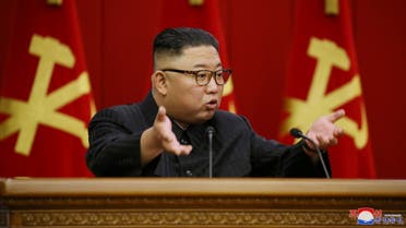 North Korean leader Kim Jong Un speaks during the fourth-day sitting of the 3rd Plenary Meeting of 8th Central Committee of the Workers' Party of Korea in Pyongyang, North Korea in this image released June 18, 2021 by the country's Korean Central News Agency. KCNA via REUTERS ATTENTION EDITORS - THIS IMAGE WAS PROVIDED BY A THIRD PARTY. REUTERS IS UNABLE TO INDEPENDENTLY VERIFY THIS IMAGE. NO THIRD PARTY SALES. SOUTH KOREA OUT.