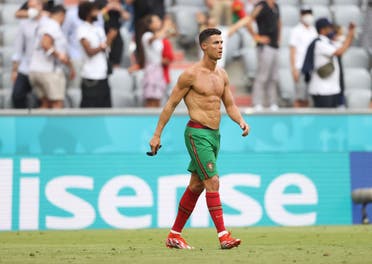 Portugal's Cristiano Ronaldo after the match (Pool via Reuters)