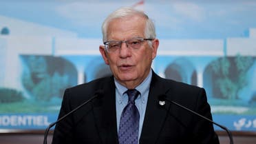 European Union foreign policy chief Josep Borrell speaks at the presidential palace in Baabda, Lebanon June 19, 2021. (Dalati Nohra/Handout via Reuters)