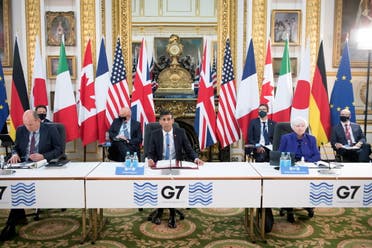 Britain's Chancellor of the Exchequer Rishi Sunak speaks at a meeting of finance ministers from across the G7 nations ahead of the G7 leaders' summit, at Lancaster House in London, Britain June 4, 2021. (File photo: Reuters)