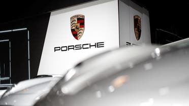The Porsche logo is seen on the second press day of the Paris auto show, in Paris, France, October 3, 2018. (Reuters)