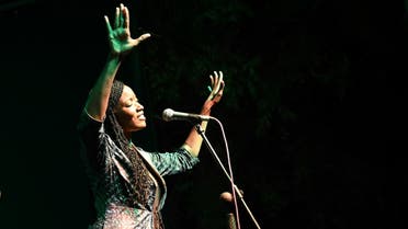 Singer Awa Ly performs on stage at the Saint Louis Jazz Festival in Saint Louis, Senegal, on June 18, 2021. (Reuters)