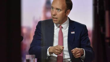 Britain's Health Secretary Matt Hancock appears on BBC TV's The Andrew Marr Show in London, Britain June 6, 2021. (BBC/Handout via Reuters)