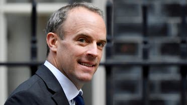 Britain's Foreign Affairs Secretary Dominic Raab walks outside Downing Street in London, Britain, September 22, 2020. (File Photo: Reuters)