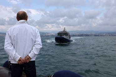 الرئيس الروسي فلاديمير بوتين على متن مركب في البحر الأسود - فرانس برس