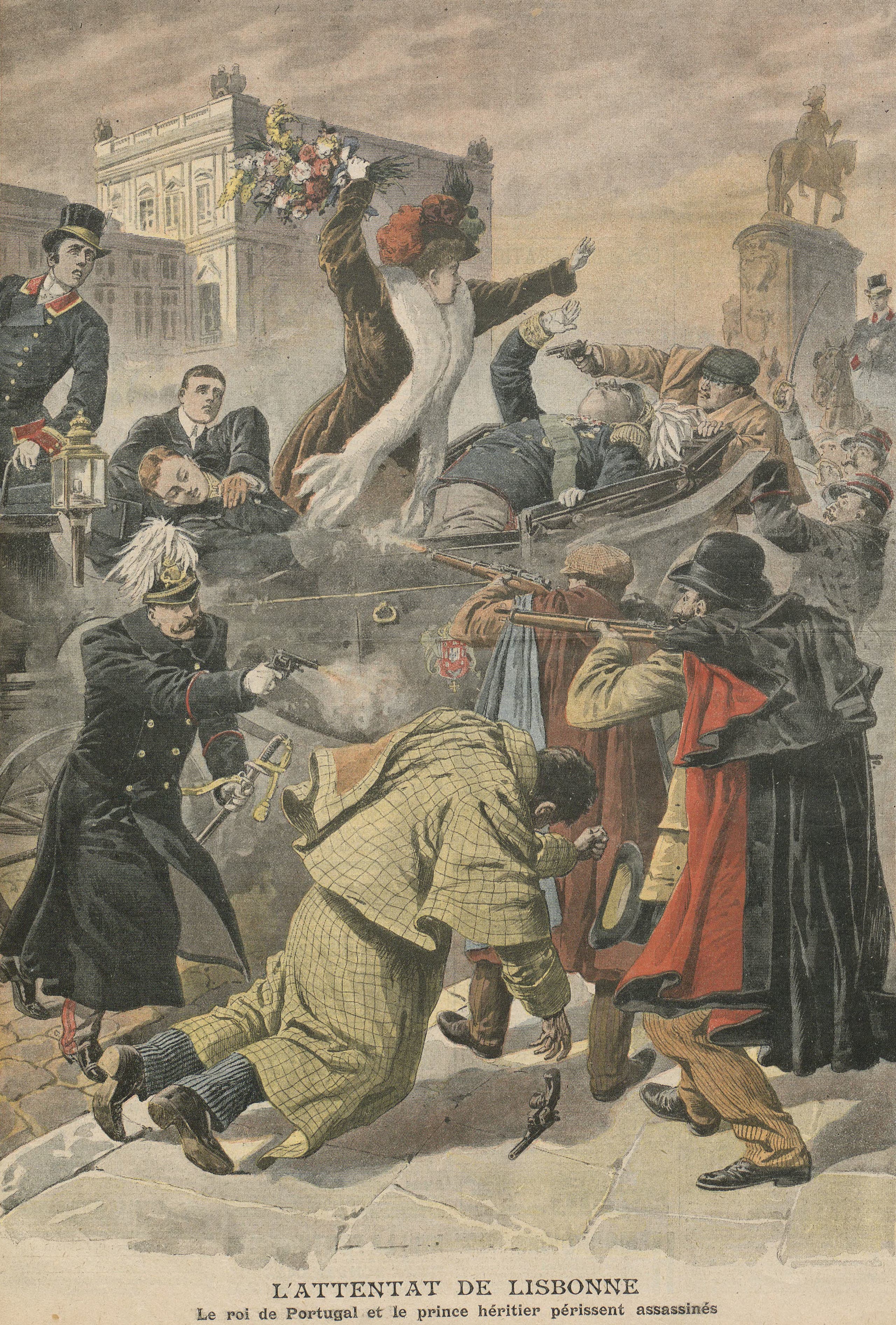لوحة لحادثة اغتيال الملك عام 1908
