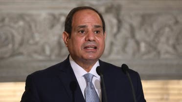  Egyptian President Abdel Fattah al-Sisi makes statements during a joint news conference with the Greek Prime Minister Kyriakos Mitsotakis at Maximos Mansion in Athens, Wednesday, Nov. 11, 2020. Egypt's president is meeting with Greek officials in Athens on his first visit to the southern European nation since the two countries signed a deal demarcating maritime boundaries between them in the eastern Mediterranean. (Costas Baltas/Pool via AP)