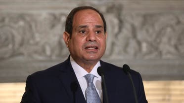  Egyptian President Abdel Fattah al-Sisi makes statements during a joint news conference with the Greek Prime Minister Kyriakos Mitsotakis at Maximos Mansion in Athens, Wednesday, Nov. 11, 2020. Egypt's president is meeting with Greek officials in Athens on his first visit to the southern European nation since the two countries signed a deal demarcating maritime boundaries between them in the eastern Mediterranean. (AP)