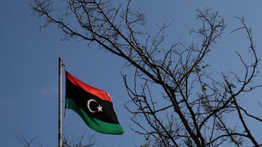 A Libyan flag flutters atop the Libyan Consulate in Athens, Greece, December 6, 2019. (Reuters)