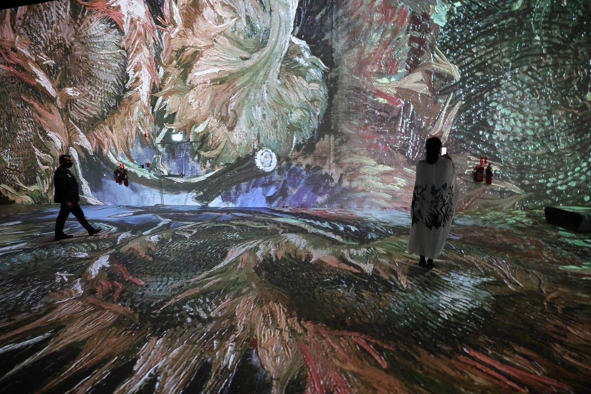 Shoppers and art lovers will soon be able to step into masterpieces projected onto walls and floors in an immersive experience, through an exhibition in Dubai Mall set up in the mould of the Atelier des Lumieres in Paris, which will open on July 1 to run until mid 2022. (AFP)