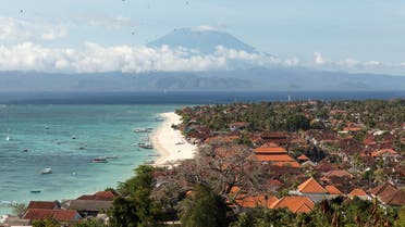 General view of Nusa Lembongan Island with Mount Agung volcano in the background, amid the outbreak of the coronavirus disease (COVID-19), Bali, Indonesia, September 25, 2020. (Reuters)