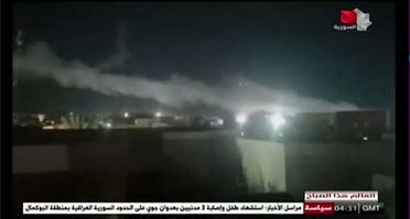 صورة نشرها الإعلام السوري للضربات الأميركية على الميليشيات الإيرانية على الحدود العراقية-السورية