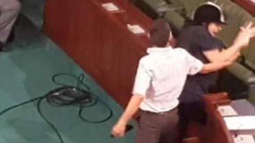 الاعتداء على عبير موسي في البرلمان التونسي