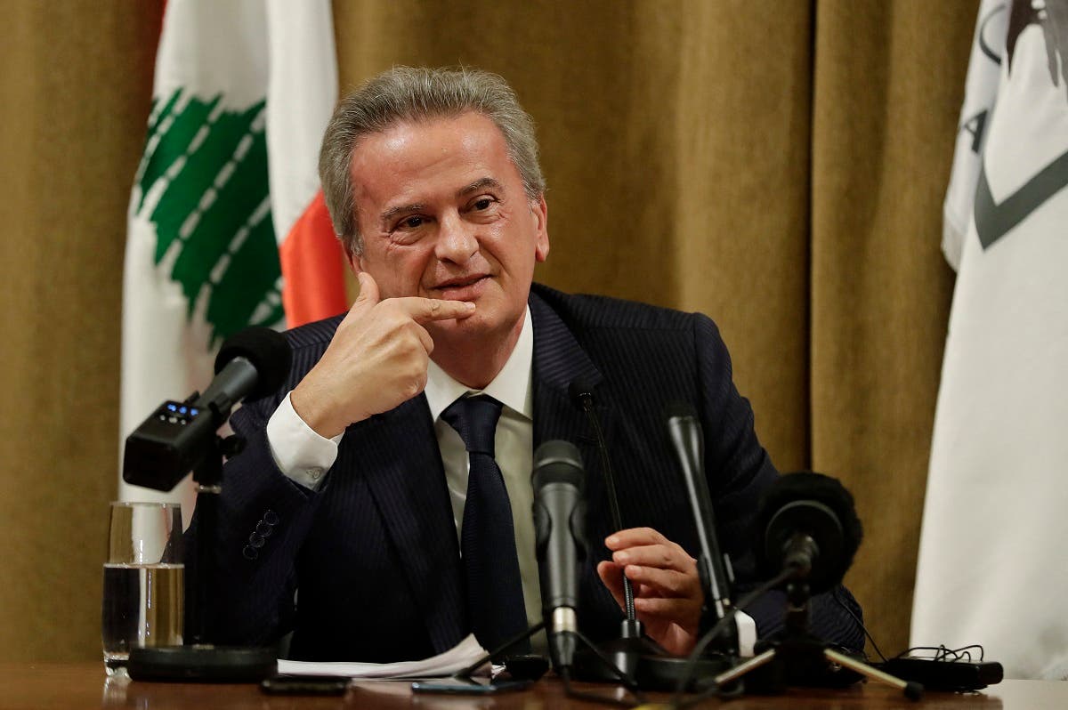 Lebanon's Central Bank Governor Riad Salameh speaks during a press conference at the bank's headquarters in Beirut, Nov. 11, 2019. (AFP)