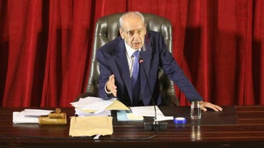 Lebanese Parliament Speaker Nabih Berri heads a legislative session at UNESCO Palace in Beirut. (File photo: Reuters(