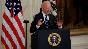 U.S. President Joe Biden speaks while hosting a naturalization ceremony at the White House in Washington, U.S., July 2, 2021. REUTERS/Kevin Lamarque