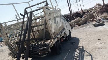 من حادثة سقوط ثلاثة صواريخ على قاعدة عين الأسد الجوية في محافظة الأنبار