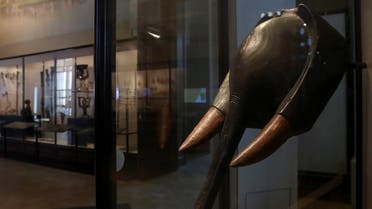 A mask called “the Elephant Mask”, dated to the 19th century, is pictured at the Royal Museum for Central Africa (RMCA) in Tervuren, Belgium July 6, 2021. (Reuters/Yves Herman)
