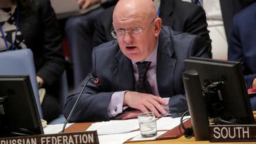 Vassily Nebenzia, Russian Ambassador to the United Nations, addresses the United Nations Security Council at U.N. headquarters in New York, U.S, April 10, 2019. (Reuters)