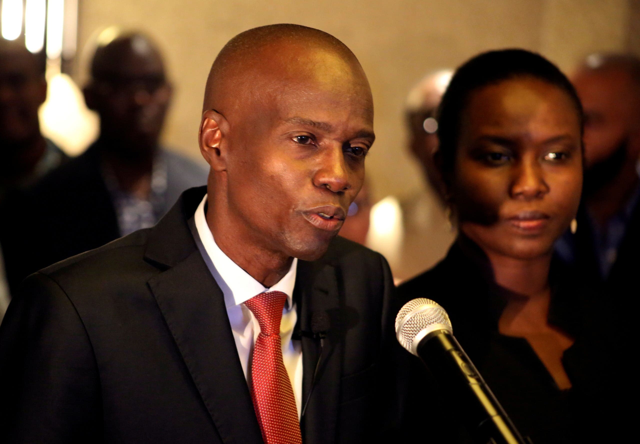 Jovenel Moise addresses the media next to his wife Martine after winning the 2016 presidential election, in Port-au-Prince, Haiti. Picture taken November 28, 2016. (File photo: Reuters)
