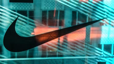 A Nike logo is seen at the Nike flagship store on 5th Ave. on December 20, 2019 in New York City. (AFP)