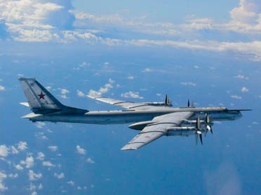 A Russian TU-95 bomber flies through airspace northwest of Okinoshima island, Fukuoka prefecture in the southern island of Kyushu. (File photo: Reuters)