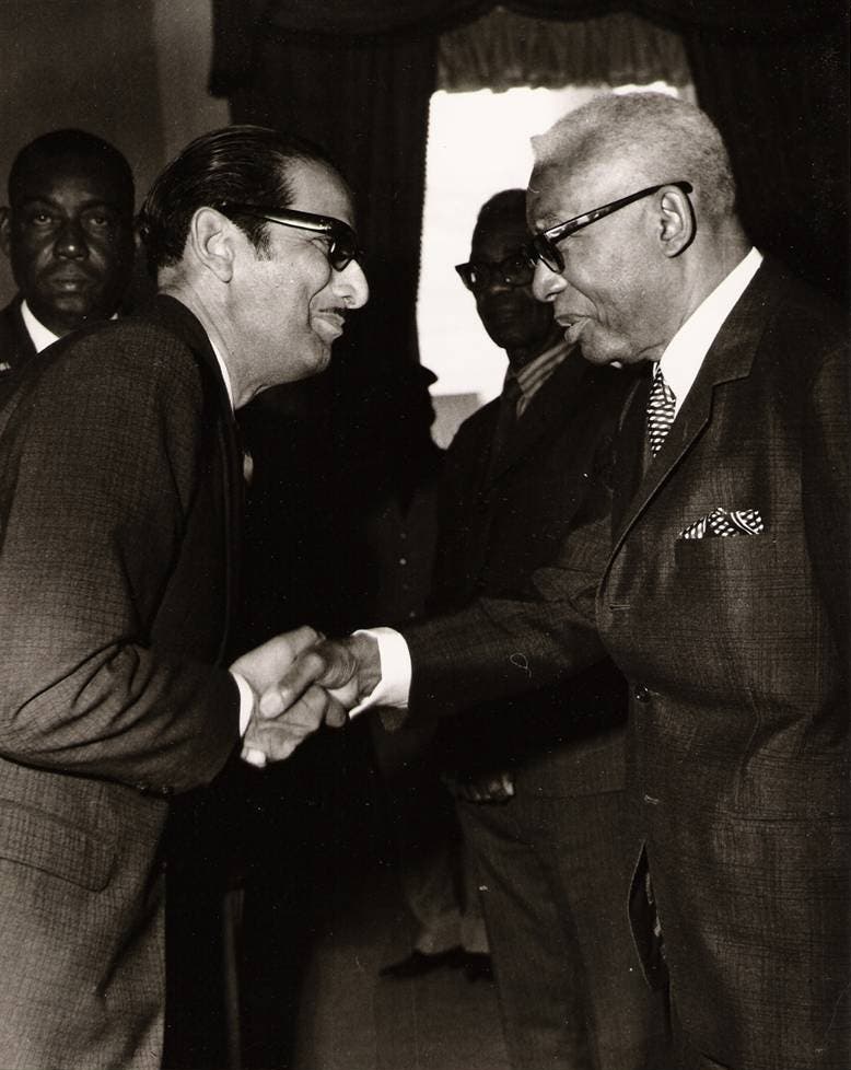 Photo of Duvalier with Guatemalan Ambassador to Haiti